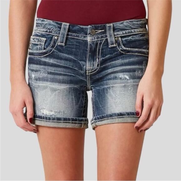 Miss Me Denim Jean Shorts Size 28 Mid Rise Easy Short - Picture 3 of 12